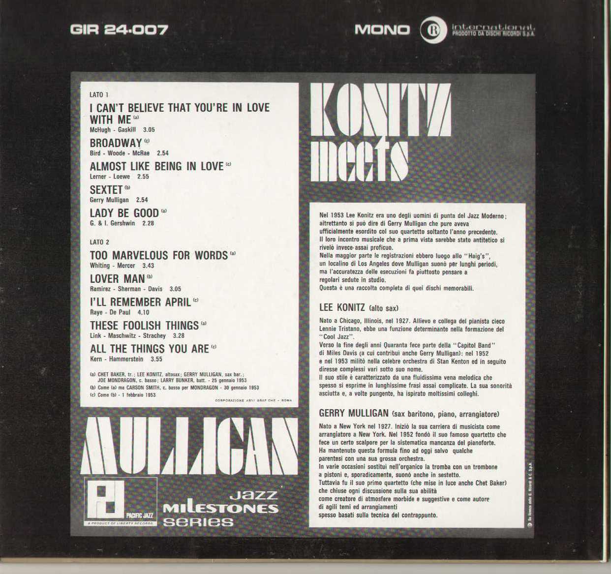 Konitz Meets Mulligan