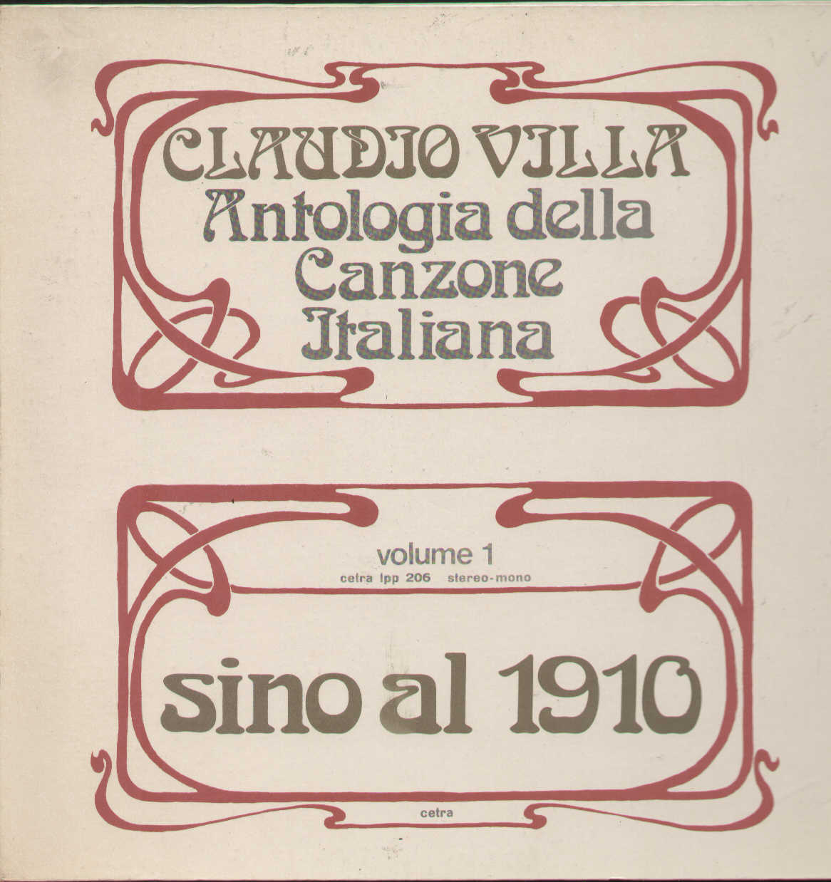Antologia Della Canzone Italiana Vol.1 Sino Al 1910